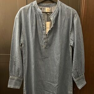 JCrew long sleeve denim shift dress